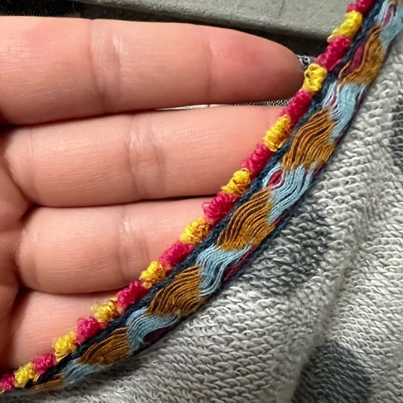 Anthropologie AKEMI + KIN Polka Dot Striped Shirt Gray - Picture 6 of 7